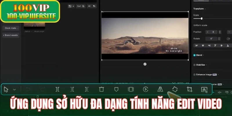 Ứng dụng sở hữu đa dạng tính năng edit video